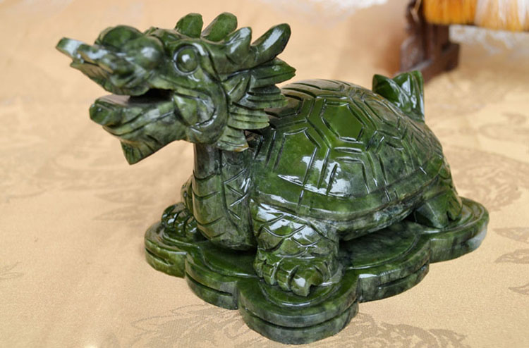 美邁達(dá) 南玉石龍龜擺件石頭工藝品家居辦公室擺件家居裝飾禮物 大號