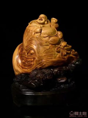 【福堂太行崖柏工藝品根雕陳化料人物木雕彌勒佛木質擺件廠家直銷】仙游縣榜頭鎮福堂佛珠店 - 產品庫