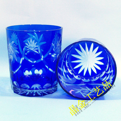 滁州晶金工藝品 廠家直銷現代時尚歐式高檔彩色刻花水晶杯